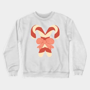 Candy Cane with Pink Bow Crewneck Sweatshirt